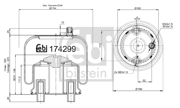Bellow, air suspension